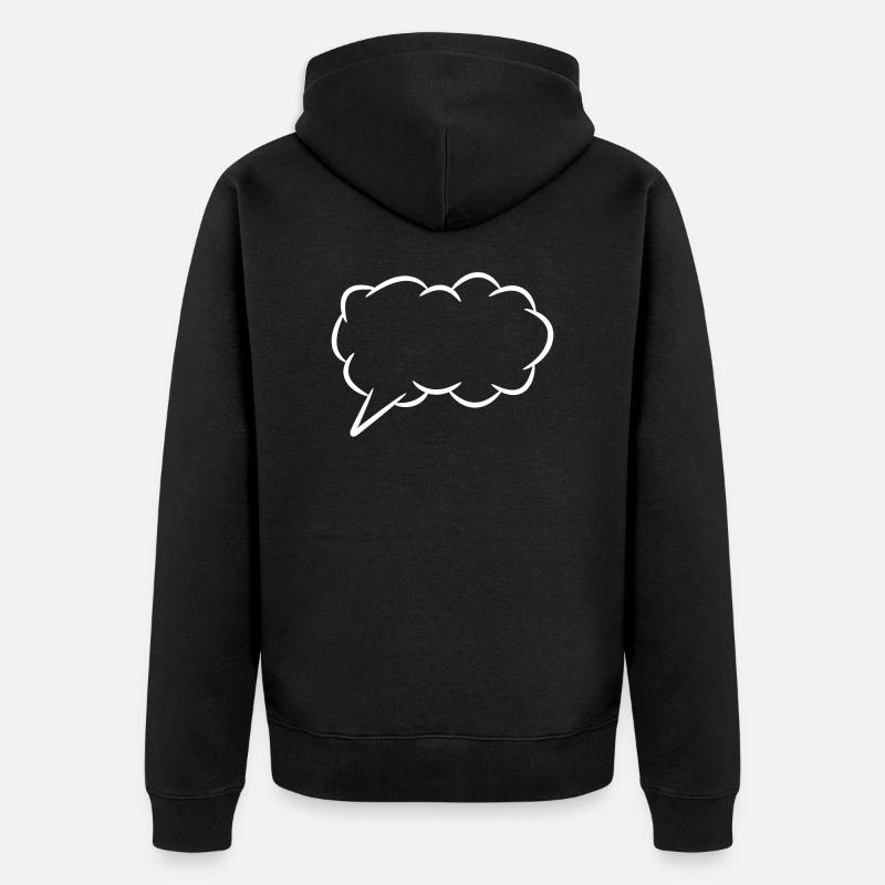 Speech bubble thought bubble - Unisex Premium Organic Zip Hoodie - black