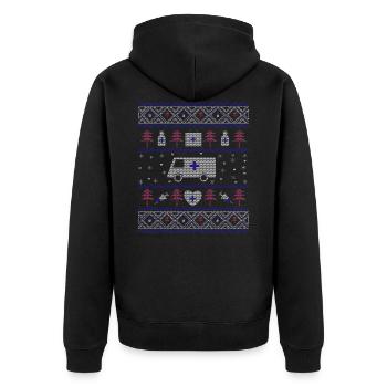 Ugly Christmas Hospital - Unisex Premium Organic Zip Hoodie - black - Back - Nico (187cm)