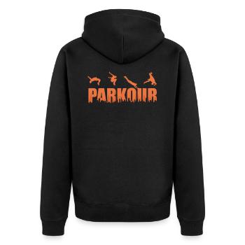 Parkour - Veste à capuche bio Premium Unisexe - noir - Dos - Nico (187cm)
