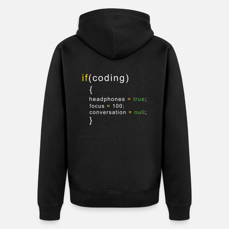 Codage du codeur - Veste à capuche bio Premium Unisexe - noir