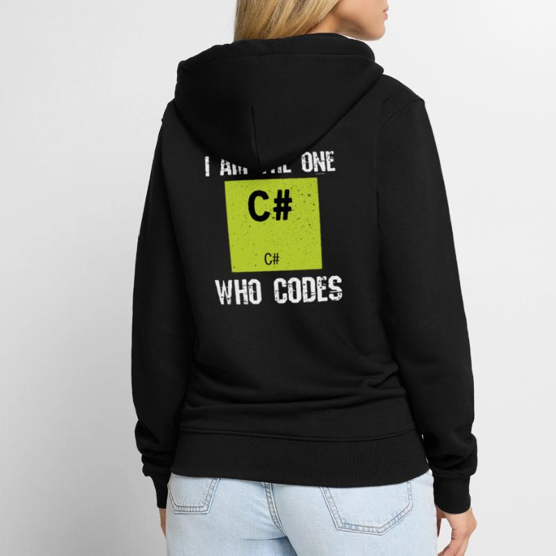 C# Coden Programmieren Unisex Premium Bio Zip Hoodie
