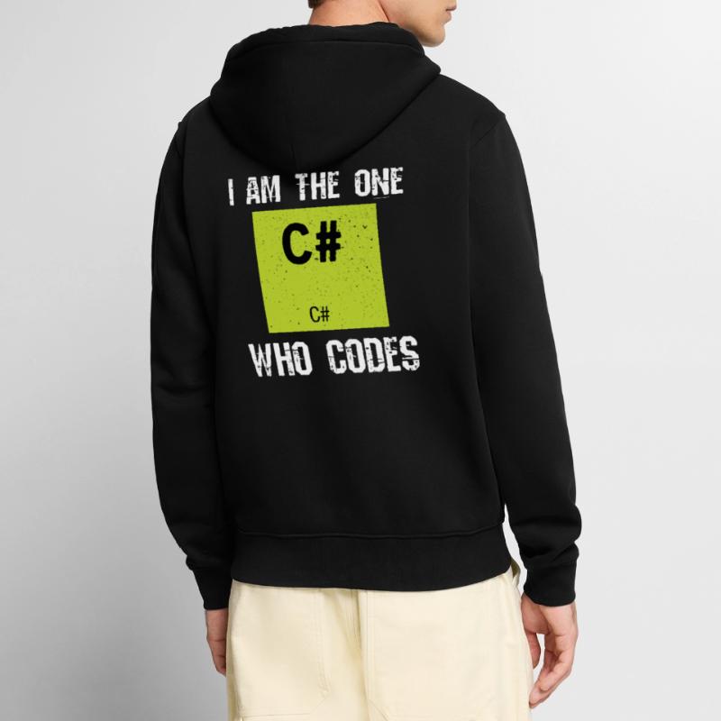 C# Coden Programmieren Unisex Premium Bio Zip Hoodie
