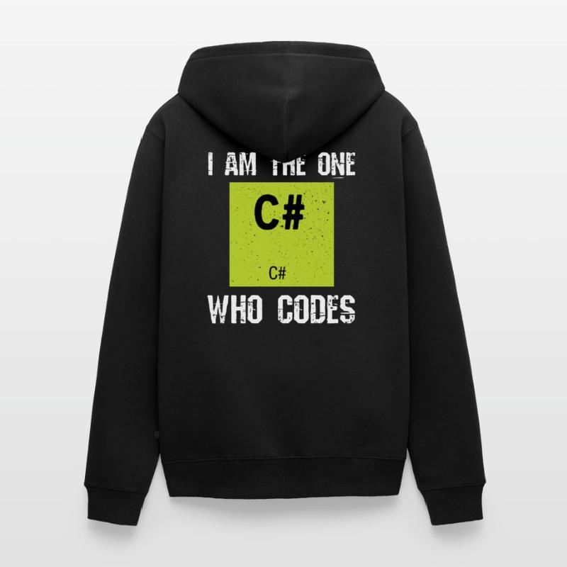 C# Coden Programmieren Unisex Premium Bio Zip Hoodie