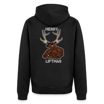 Brodolf Merry Liftmas - Veste à capuche bio Premium Unisexe - noir - Dos - Nico (187cm)