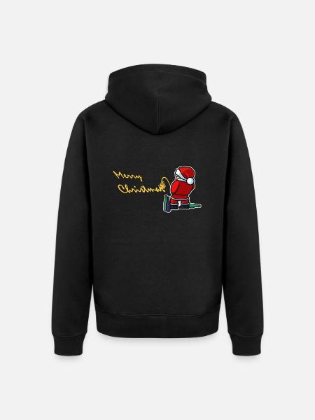 Merry Christmas Funny - Unisex Premium Organic Zip Hoodie - black