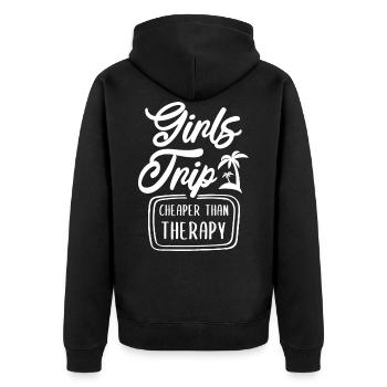 Voyage entre filles - moins cher que la thérapie - Veste à capuche bio Premium Unisexe - noir - Dos - Nico (187cm)