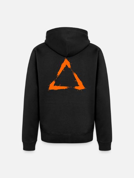 Triangle geometry icon - Unisex Premium Organic Zip Hoodie - black