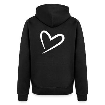 Le cœur sait moderne - Veste à capuche bio Premium Unisexe - noir - Dos - Nico (187cm)