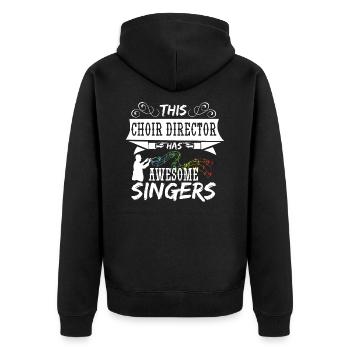Choir conductor - Unisex Premium Organic Zip Hoodie - black - Back - Nico (187cm)