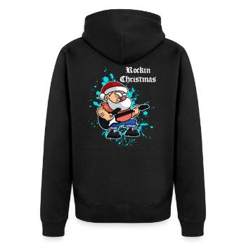 Rock Christmas - Unisex Premium Bio Zip Hoodie - Schwarz - Hinten - Nico (187cm)