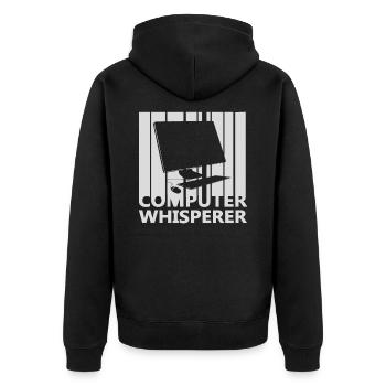 Computer nerd - Unisex Premium Organic Zip Hoodie - black - Back - Nico (187cm)