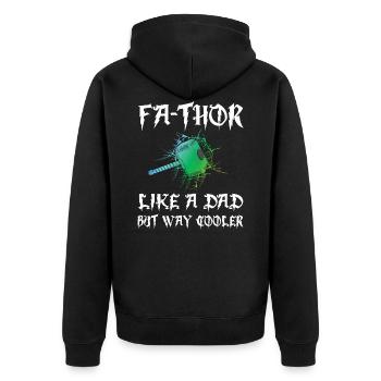 Papa père Fathor - Veste à capuche bio Premium Unisexe - noir - Dos - Nico (187cm)