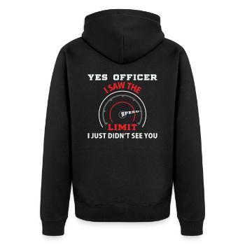 Höchstgeschwindigkeit Autofahrer Lustig - Unisex Premium Bio Zip Hoodie - Schwarz - Hinten - Nico (187cm)