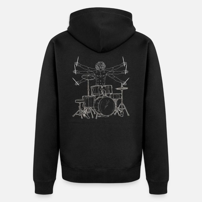 Batteur de Vitruve - Veste à capuche bio Premium Unisexe - noir