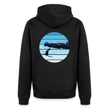 Ski - Unisex Premium Organic Zip Hoodie - black - Back - Nico (187cm)