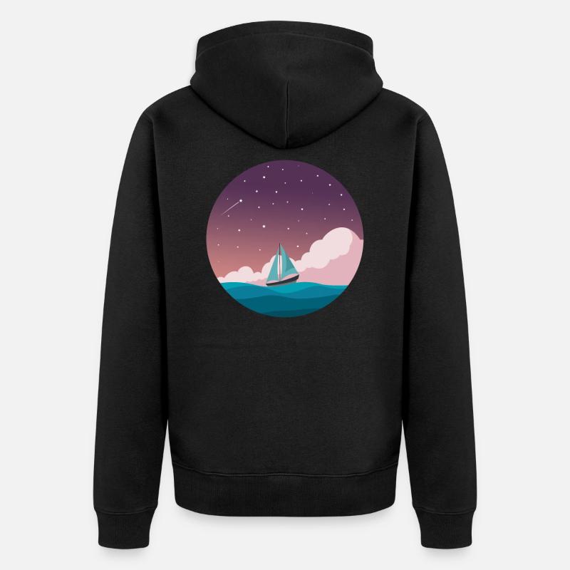 Bateau en haute mer - Veste à capuche bio Premium Unisexe - noir