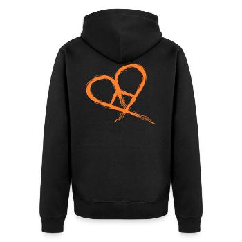 Symbole de paix hippie coeur paix liberté amour - Veste à capuche bio Premium Unisexe - noir - Dos - Nico (187cm)