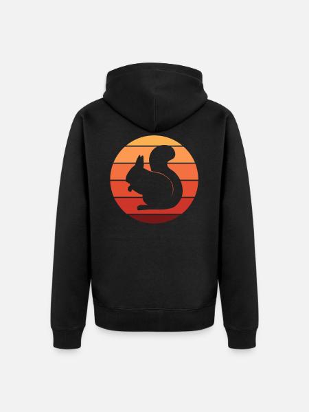 squirrel - Unisex Premium Organic Zip Hoodie - black