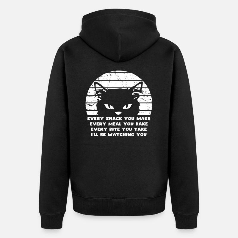 Chat affamé - Veste à capuche bio Premium Unisexe - noir