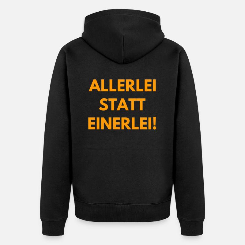Vielfalt statt Einfalt - Unisex Premium Bio Zip Hoodie - Schwarz
