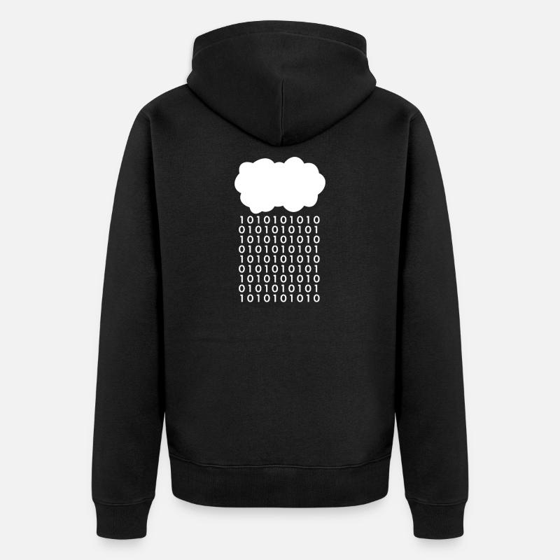 Bit Regen Wolke Informatiker - Unisex Premium Bio Zip Hoodie - Schwarz