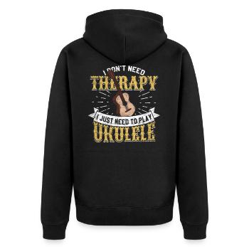 ukulele - Unisex Premium Organic Zip Hoodie - black - Back - Nico (187cm)