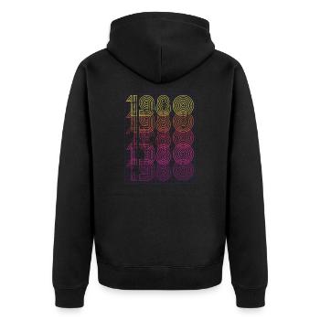 1980, 40. Geburtstag, Geburtstag, Geschenk, Ideen - Unisex Premium Bio Zip Hoodie - Schwarz - Hinten - Nico (187cm)