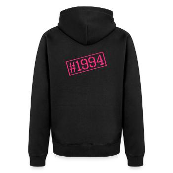 1994 - Unisex Premium Bio Zip Hoodie - Schwarz - Hinten - Nico (187cm)