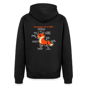 Anatomie d'un renard - Veste à capuche bio Premium Unisexe - noir - Dos - Nico (187cm)