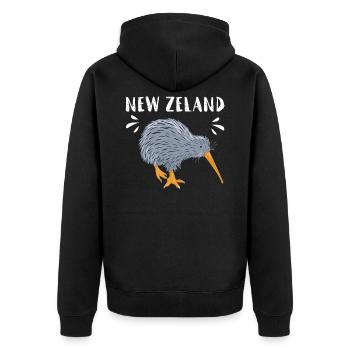 New Zealand - Unisex Premium Organic Zip Hoodie - black - Back - Nico (187cm)