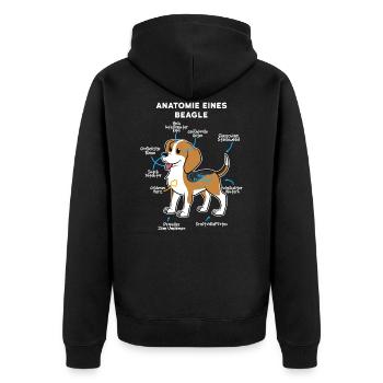Anatomie d'un beagle - Veste à capuche bio Premium Unisexe - noir - Dos - Nico (187cm)