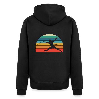 fencing - Unisex Premium Organic Zip Hoodie - black - Back - Nico (187cm)