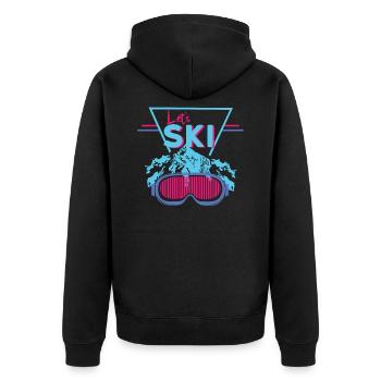 Vintage ski - Unisex Premium Organic Zip Hoodie - black - Back - Nico (187cm)