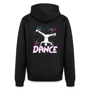 breakdancer - Unisex Premium Organic Zip Hoodie - black - Back - Nico (187cm)