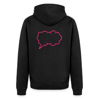 Speech bubble thought bubble - Unisex Premium Organic Zip Hoodie - black - Back - Nico (187cm)