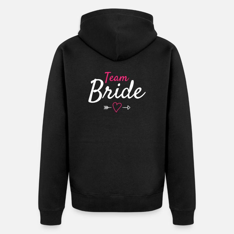 Team Braut - Unisex Premium Bio Zip Hoodie - Schwarz