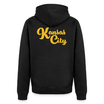 Kansas City - Veste à capuche bio Premium Unisexe - noir - Dos - Nico (187cm)