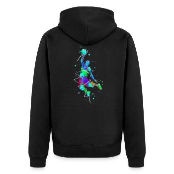 Basketball dunk basketball player - Unisex Premium Organic Zip Hoodie - black - Back - Nico (187cm)