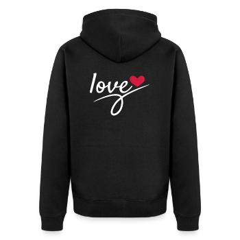Saint Valentin Romantique - Veste à capuche bio Premium Unisexe - noir - Dos - Nico (187cm)