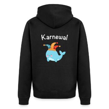 Karnewal Wal Kostüm Verkleidung Fasching Karneval - Unisex Premium Bio Zip Hoodie - Schwarz - Hinten - Nico (187cm)