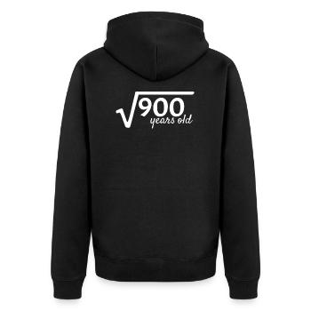30 jahre alt Wurzel Mathe - Unisex Premium Bio Zip Hoodie - Schwarz - Hinten - Nico (187cm)
