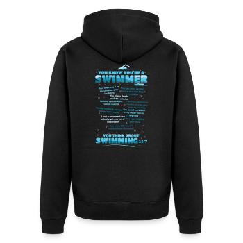 Vous êtes un nageur quand ... - Veste à capuche bio Premium Unisexe - noir - Dos - Nico (187cm)