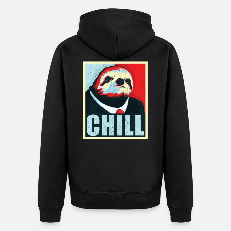 Präsident Chill - Unisex Premium Bio Zip Hoodie - Schwarz