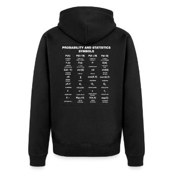 Wahrscheinlichkeit und Statistik Symbole - Unisex Premium Bio Zip Hoodie - Schwarz - Hinten - Nico (187cm)