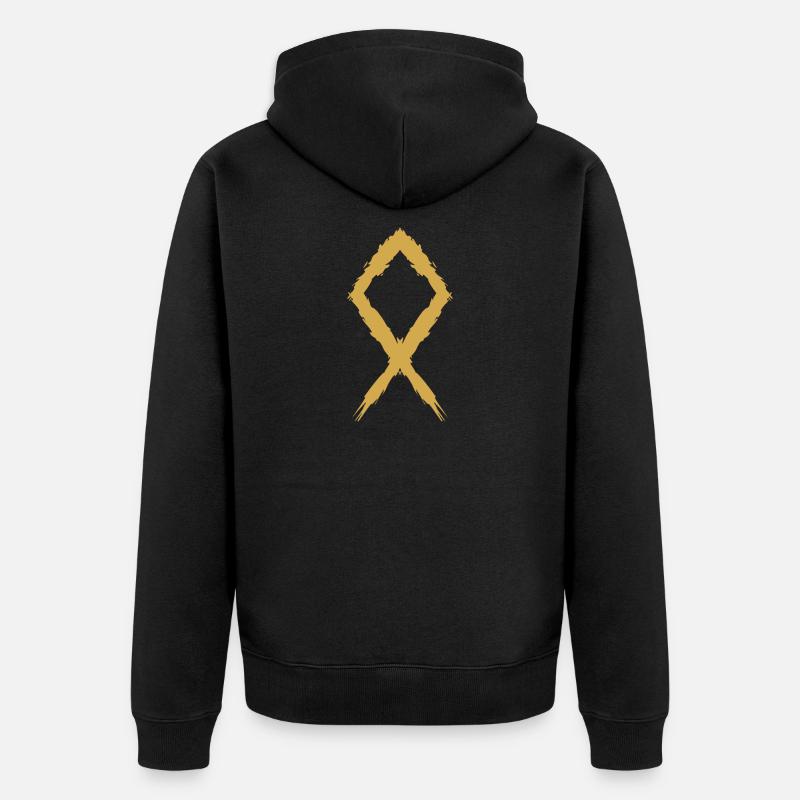 Symbole de rune d'Othila - Veste à capuche bio Premium Unisexe - noir