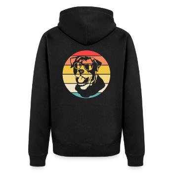 Best Rottweiler - Unisex Premium Organic Zip Hoodie - black - Back - Nico (187cm)