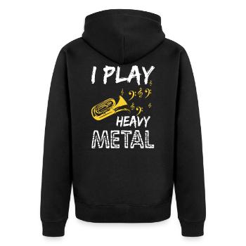 Brass Je joue des musiciens de heavy metal - Veste à capuche bio Premium Unisexe - noir - Dos - Nico (187cm)