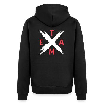Team Cross Crew Crew - Unisex Premium Organic Zip Hoodie - black - Back - Nico (187cm)