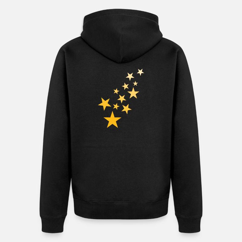 Stern Sternchen Muster Sternenhimmel - Unisex Premium Bio Zip Hoodie - Schwarz