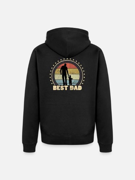 Best dad daddy dad - Unisex Premium Organic Zip Hoodie - black